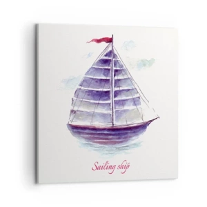 Obraz na plátně - Napnuté plachty a klidná voda - 50x50 cm