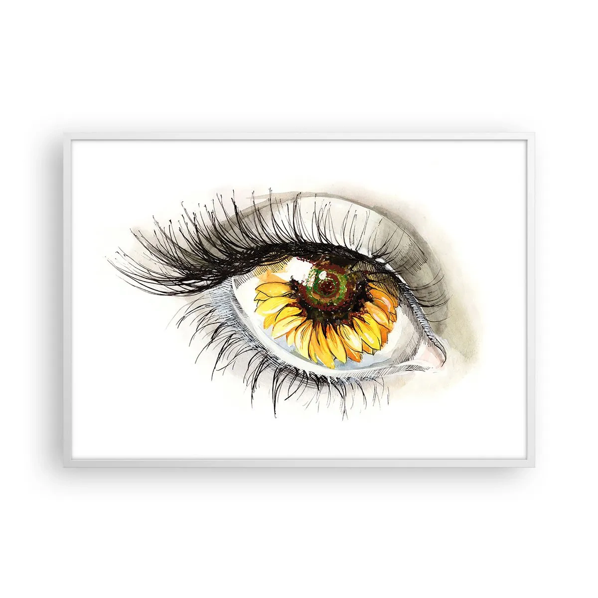 Plakát v bílém rámu - Pohled žhavý jako léto - 100x70 cm