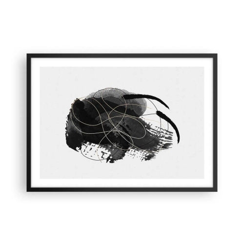 Plakát v černém rámu - Upletené z černé - 70x50 cm