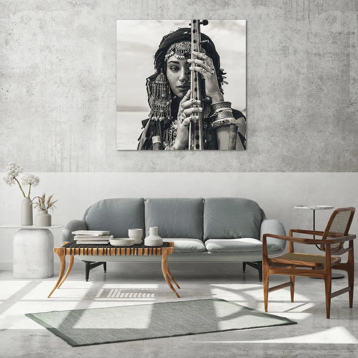 Obraz na skle - Samotná hudba orientu - 40x40 cm