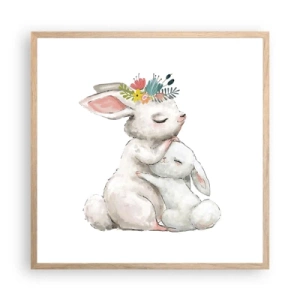 Plakát v rámu světlý dub - Nejlepší je u mámy - 60x60 cm
