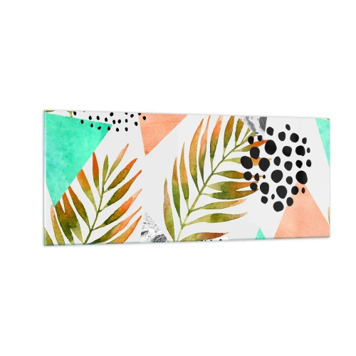 Obraz na skle - Dekorace s palmovým listem - 100x40 cm