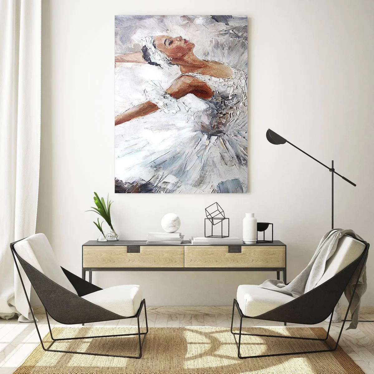 Obraz na skle - Jemná a lehká jako tyl - 50x70 cm