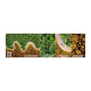 Vzor Fototapety Samolepicí Deluxe Sticker - Hranice a průlomy - Krajina, Cesta autem, Les - 100x30 cm