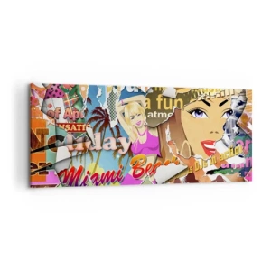 Obraz na plátně - Prázdninové retrospektiva - 100x40 cm