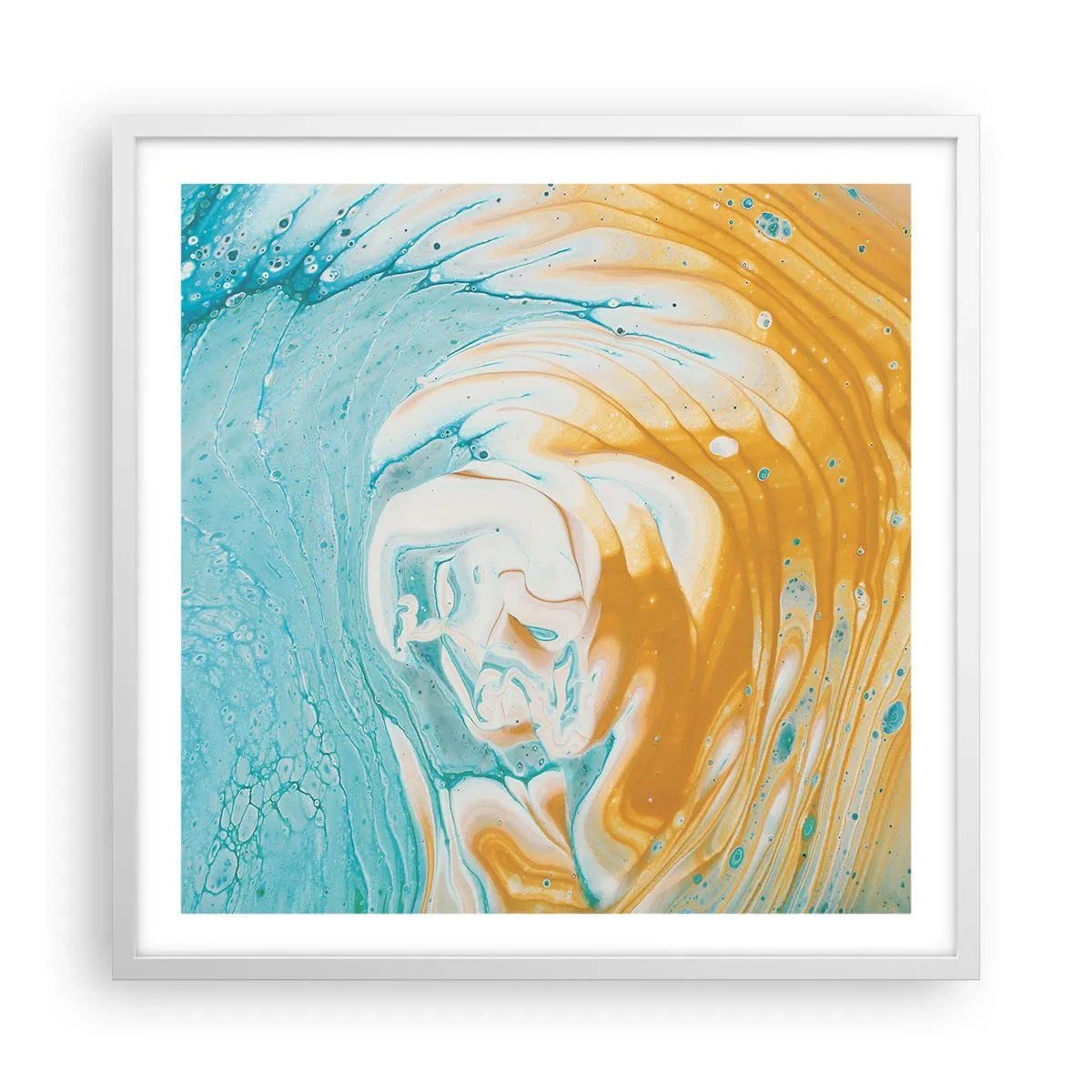 Plakát v bílém rámu - Pastelový vír - 60x60 cm