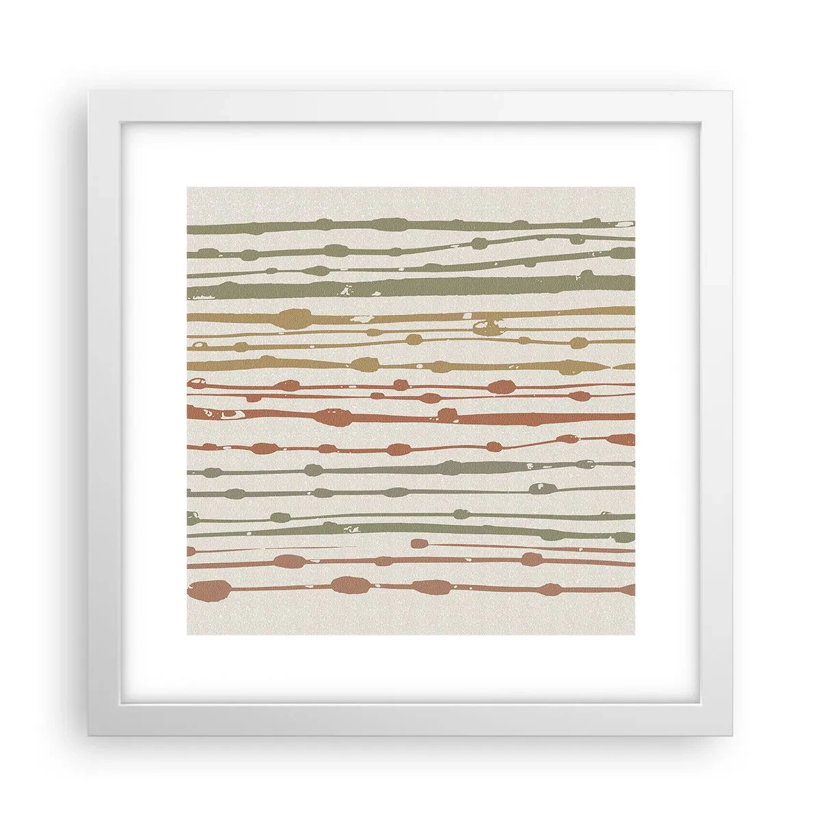 Plakát v bílém rámu - Hudební záznam barev - 30x30 cm