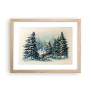 Plakát v rámu světlý dub - Připravení na Vánoce - 40x30 cm