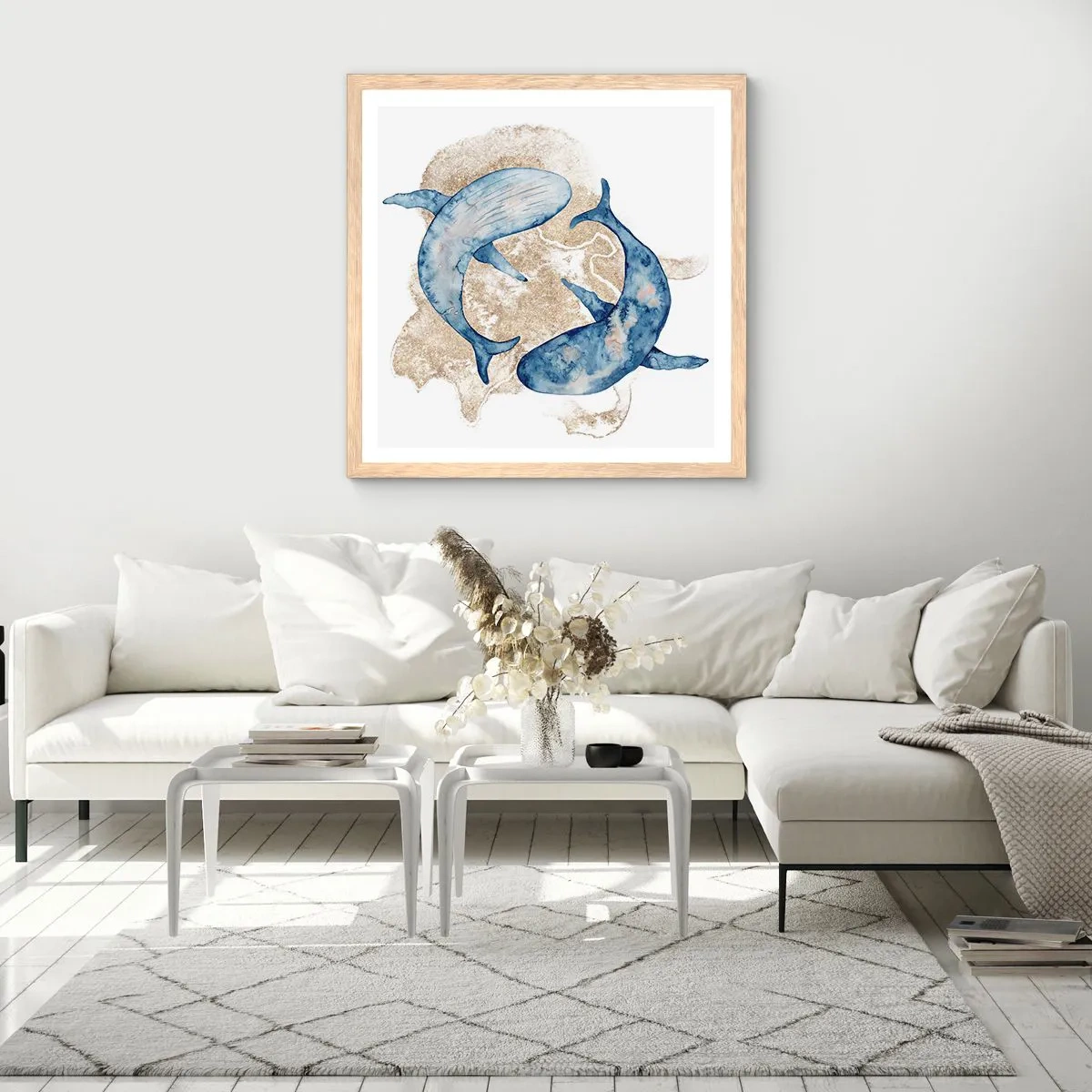 Plakát v rámu světlý dub - Přátelství nebo láska? - 40x40 cm