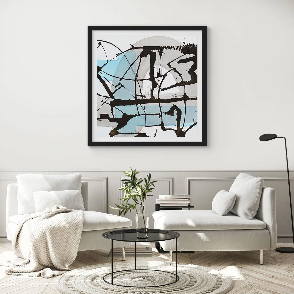 Plakát v černém rámu - Přesto modrá - 60x60 cm