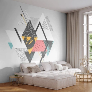 Fototapeta Samolepicí Deluxe Sticker - Variace na trojúhelník a kosočtverec - Abstrakce, Kus, Trojúhelníky - 200x140 cm
