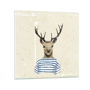 Obraz na skle - Protože mám rád pruhované košile! - 40x40 cm