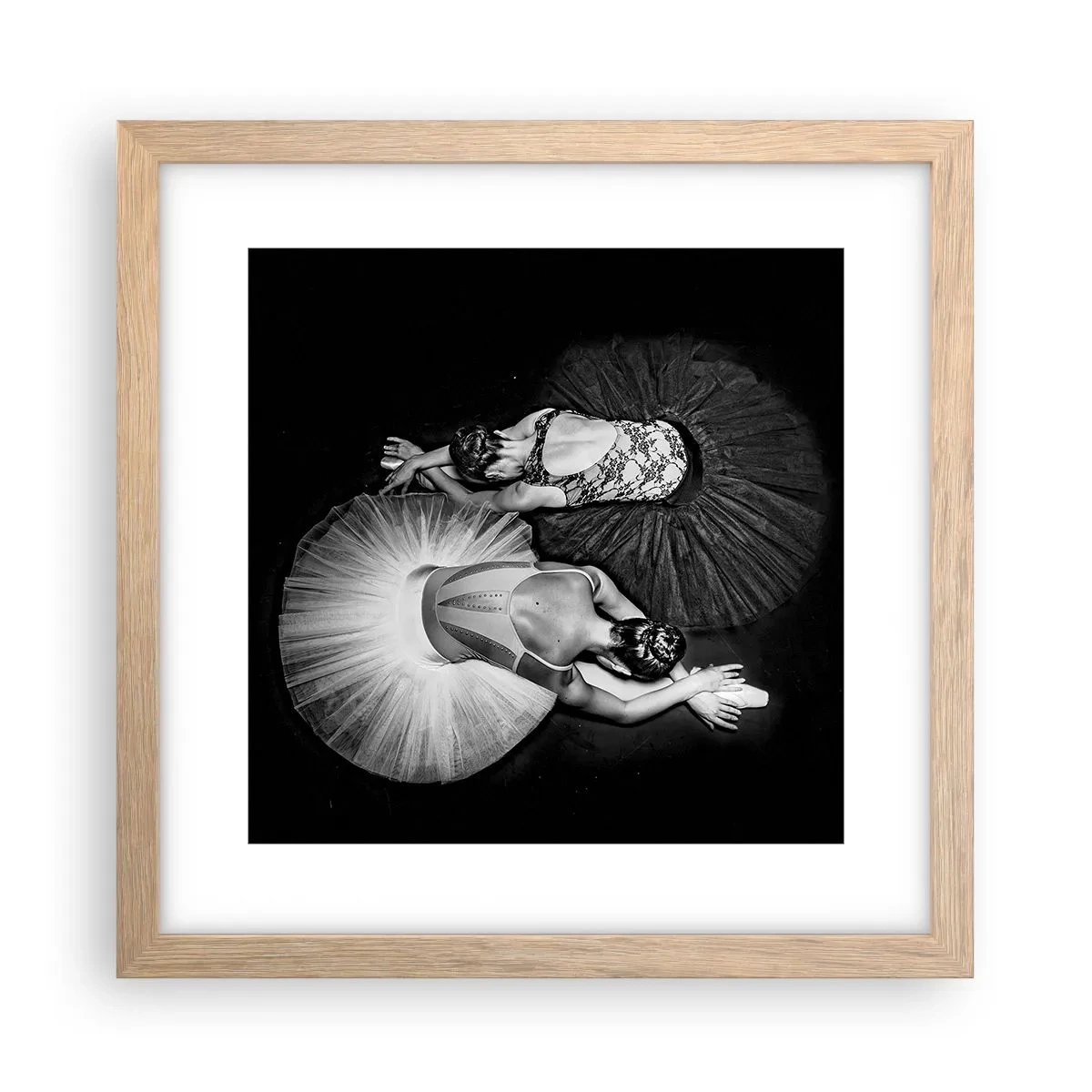 Plakát v rámu světlý dub - Jin a jang – dokonalá rovnováha - 30x30 cm