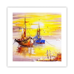 Plakát - Zasloužený odpočinek v přístavu - 40x40 cm