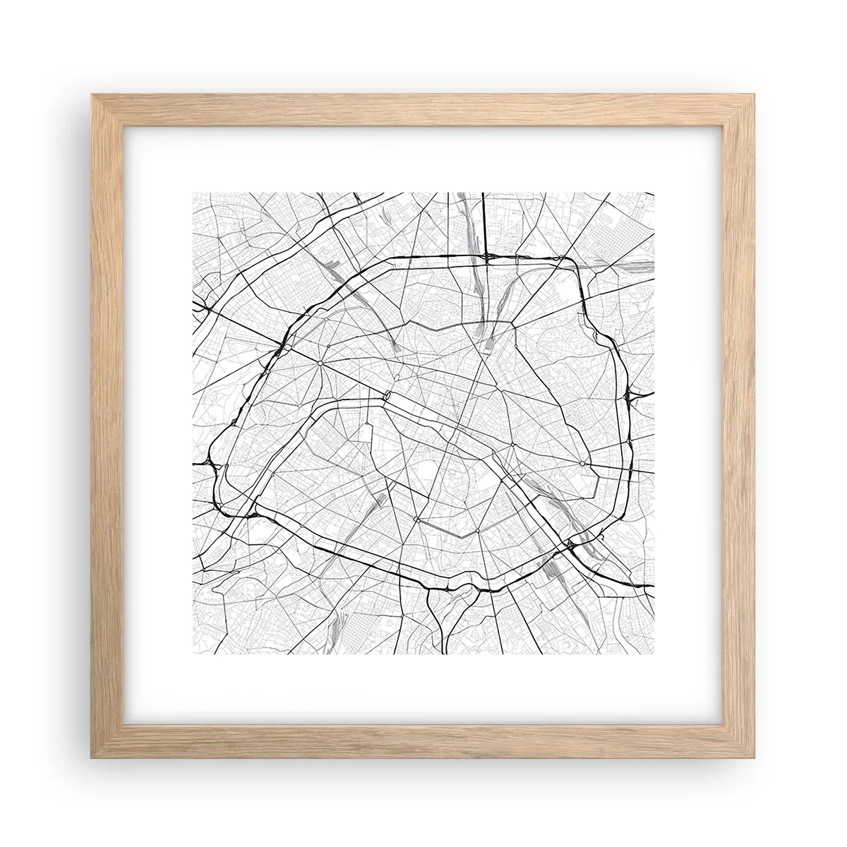 Plakát v rámu světlý dub - Květ Paříže - 30x30 cm