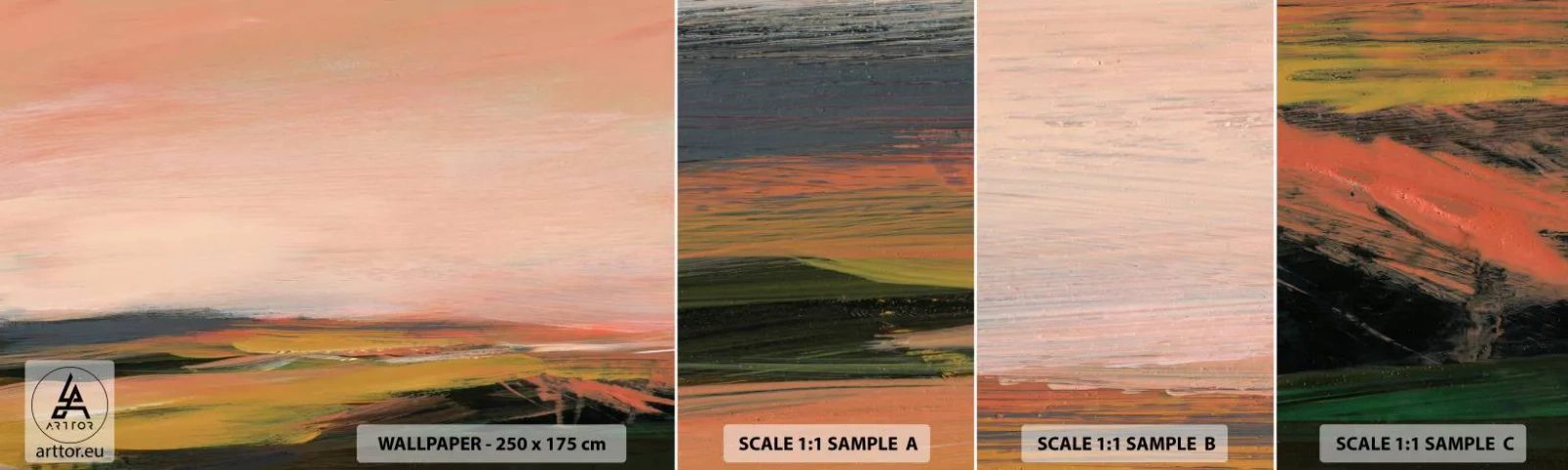 Vzor Fototapety Samolepicí Deluxe Sticker - V růžových tónech - Krajina, Kus, Pohled - 100x30 cm