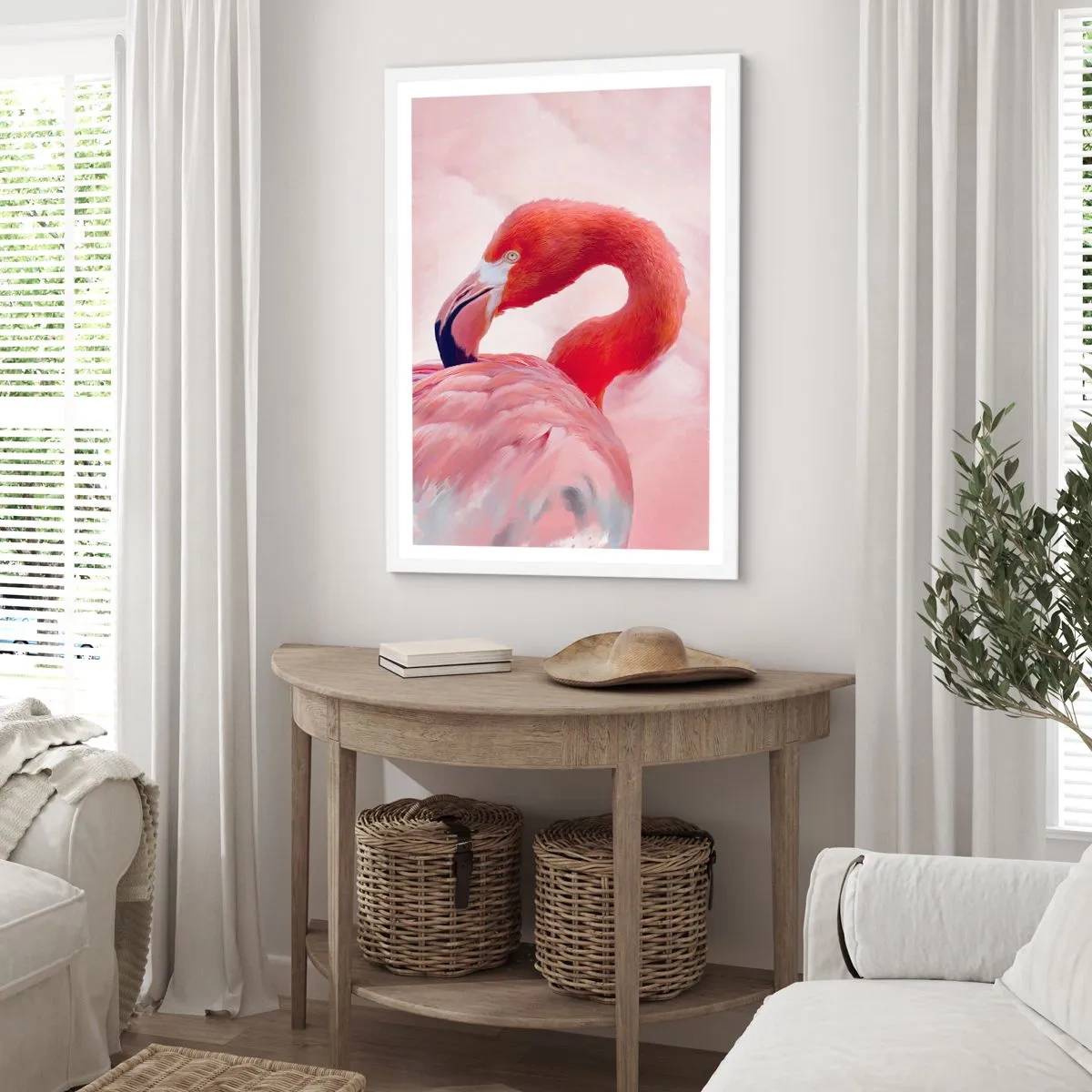 Plakát v bílém rámu - Ptačí krása - 61x91 cm