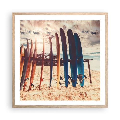 Plakát v rámu světlý dub - Dobrou noc, nashle zítra. - 60x60 cm