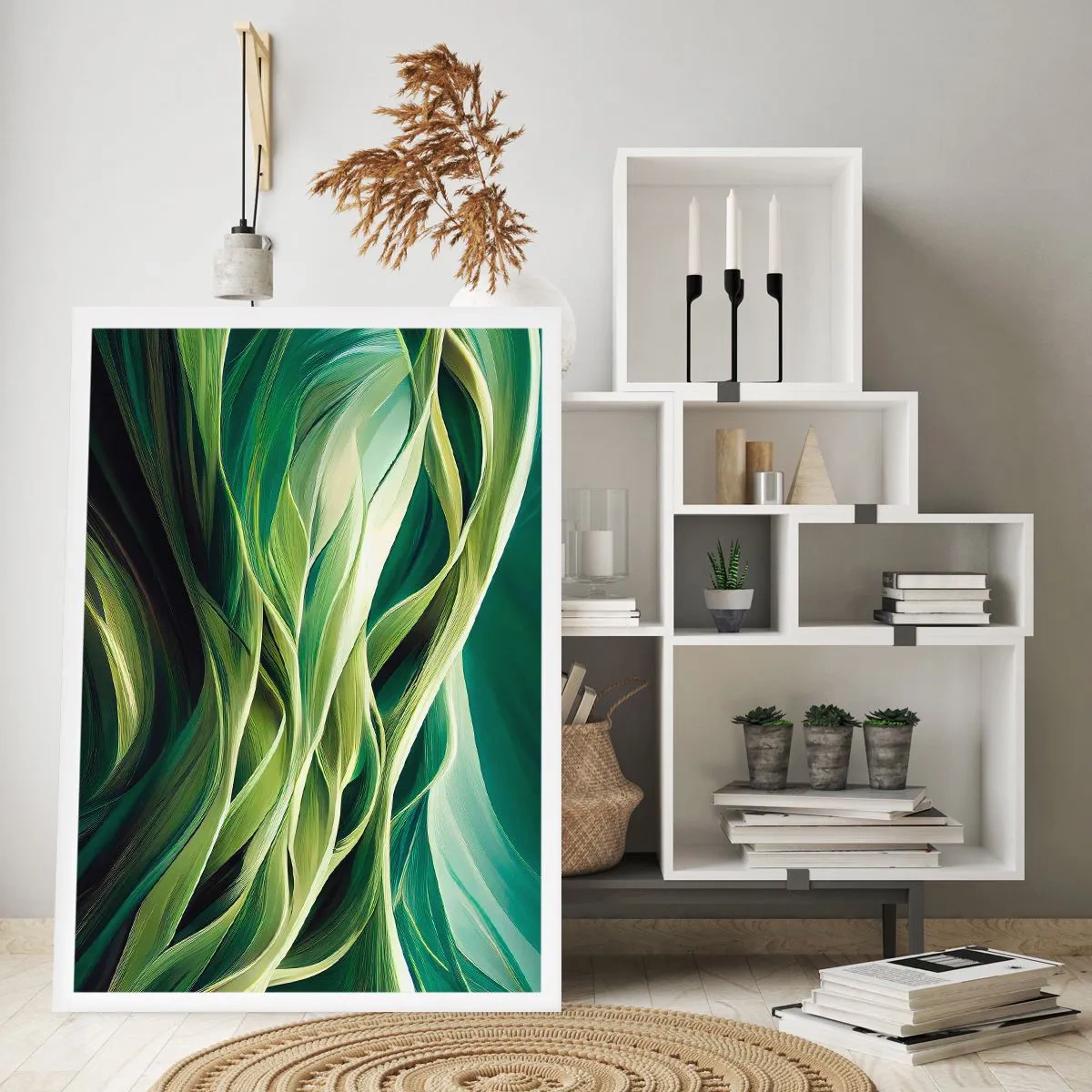 Plakát - Abstraktní hra na zelenou - 61x91 cm