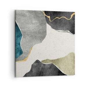 Obraz na plátně - Mozaiková kompozice se zlatou nití - 60x60 cm