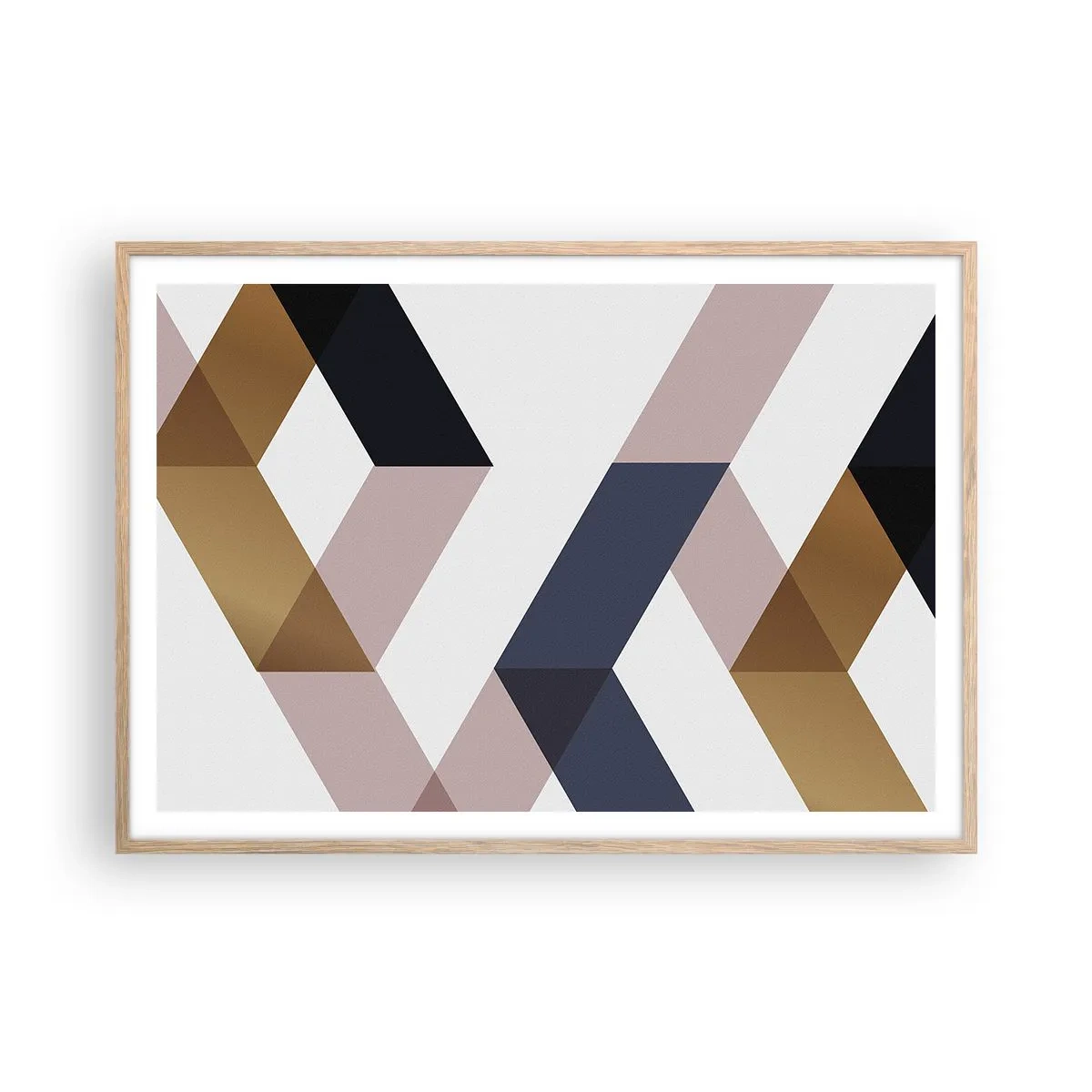 Plakát v rámu světlý dub - Roviny a úhly - 100x70 cm