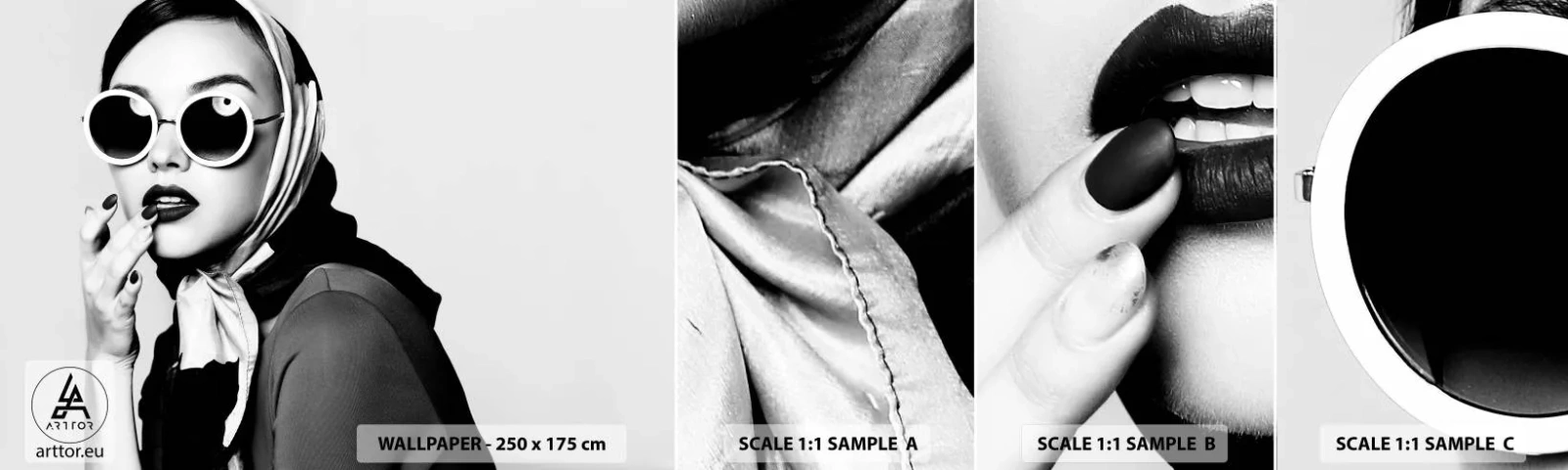 Vzor Fototapety Samolepicí Deluxe Sticker - Pozdravy z 60. let - Žena, ženská tvář, Vinobraní - 100x30 cm