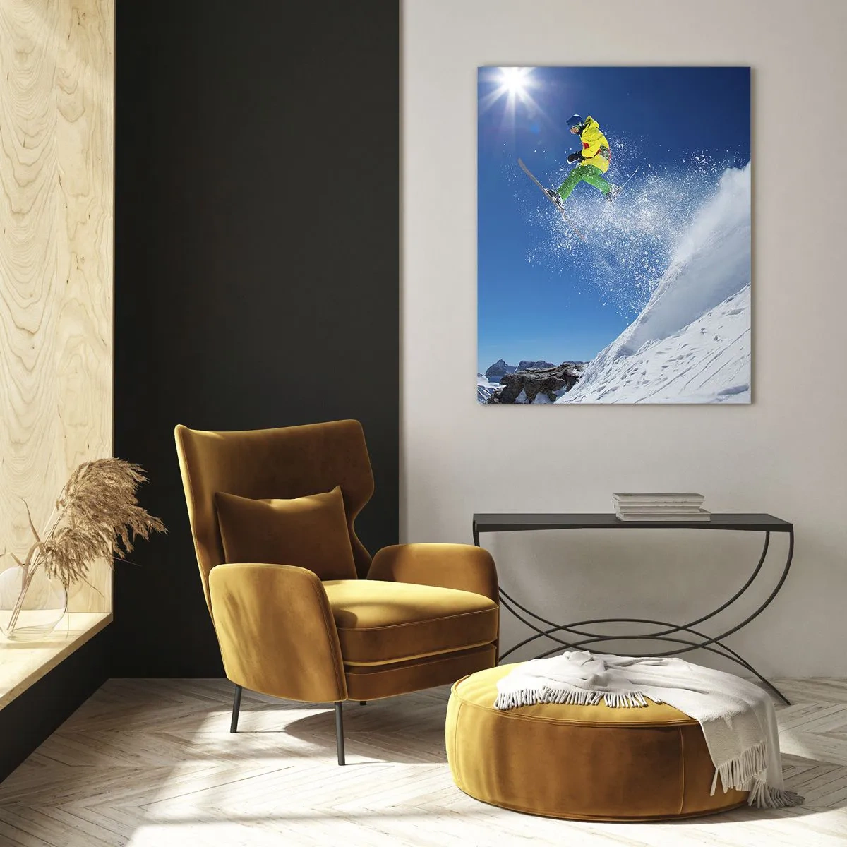 Obraz na skle - Tančící s horami - 50x70 cm
