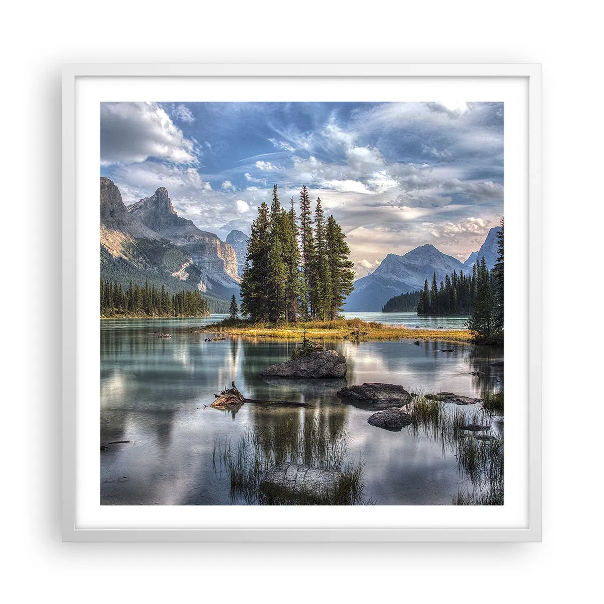 Plakát v bílém rámu - U velké a čisté vody… - 60x60 cm