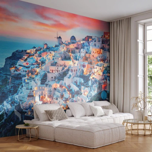 Fototapeta Samolepicí Deluxe Sticker - Tvoje tlustá řecká dovolená - Krajina, Řecko, Santorini - 100x70 cm