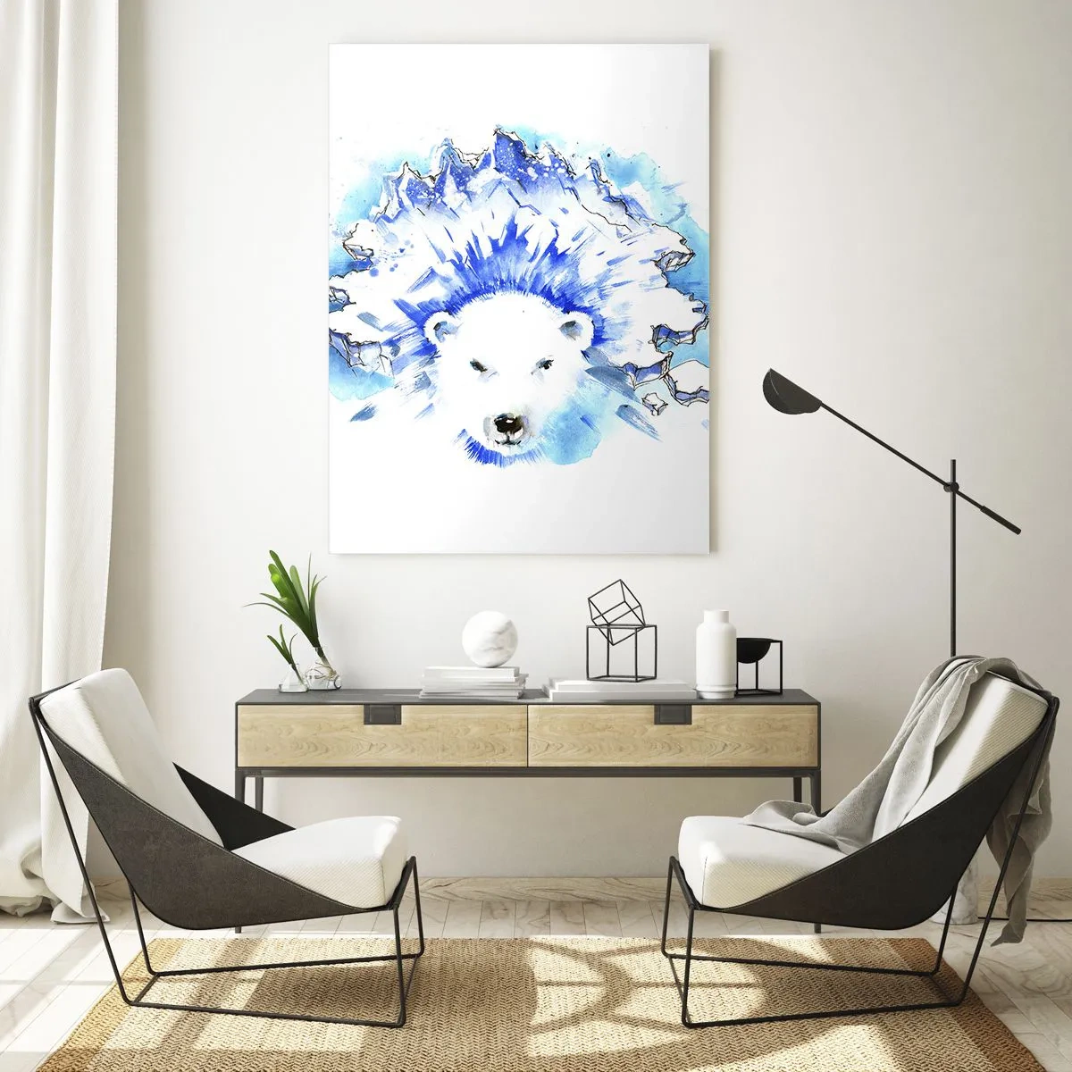 Obraz na skle - Král Arktidy s ledovou korunou - 70x100 cm