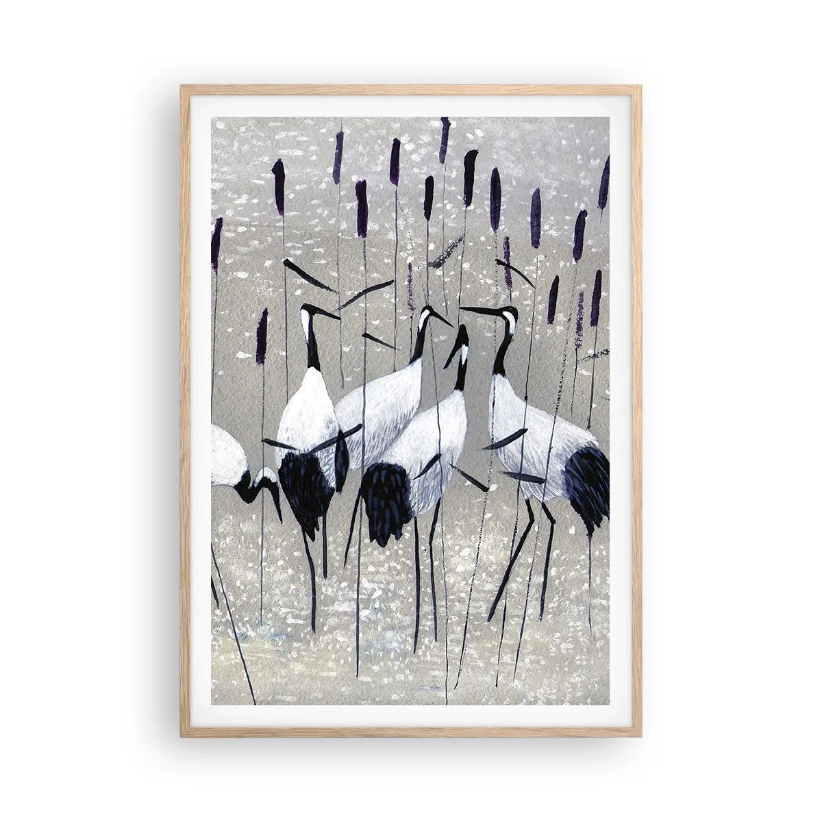 Plakát v rámu světlý dub - Mezi svými - 70x100 cm