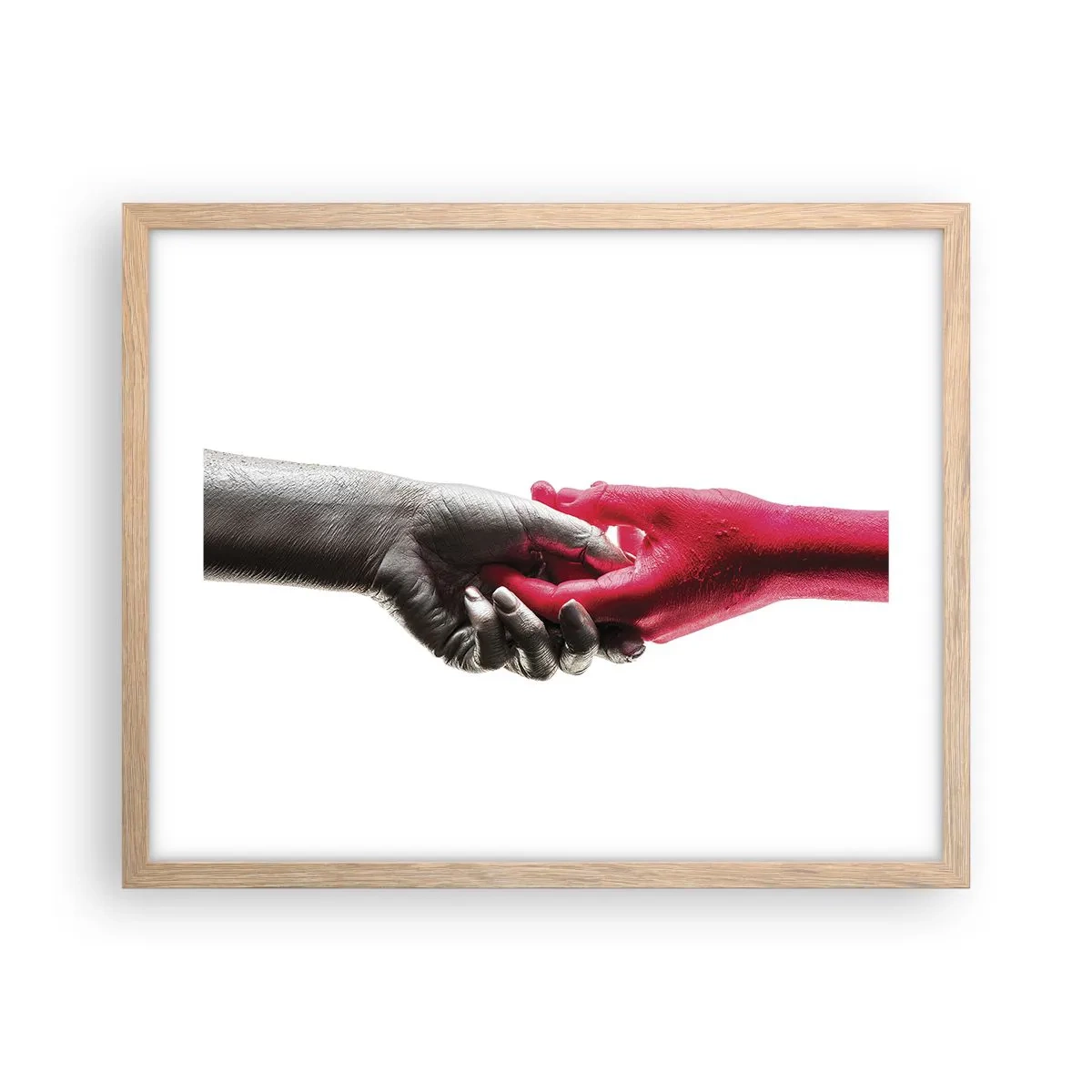 Plakát v rámu světlý dub - Spolu i když jsme odlišní - 50x40 cm