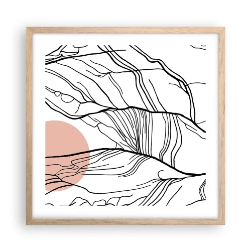 Plakát v rámu světlý dub - V síti větviček - 50x50 cm