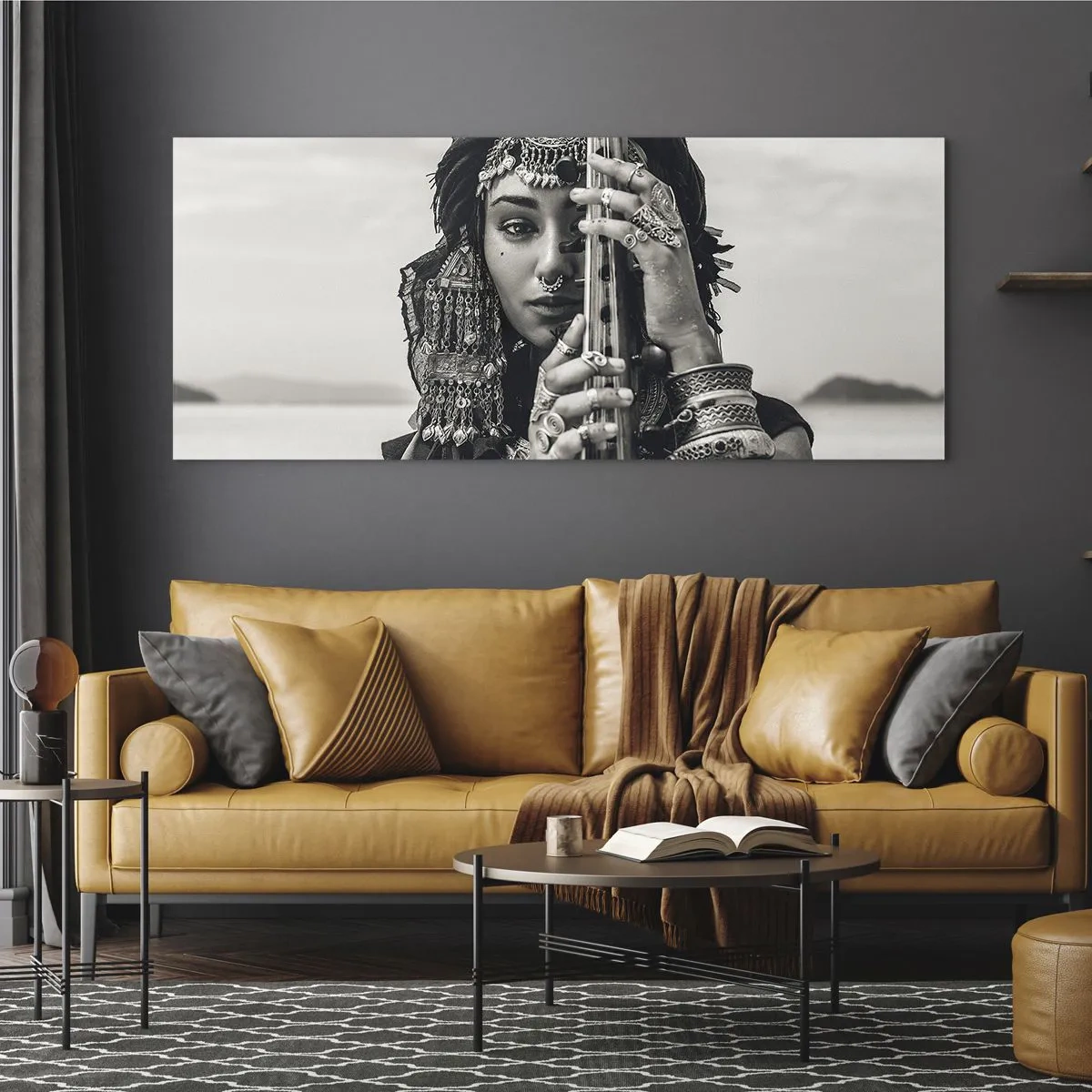 Obraz na skle - Samotná hudba orientu - 160x50 cm