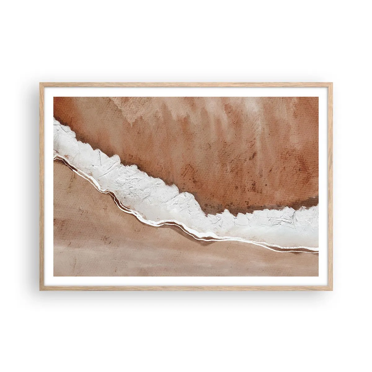 Plakát v rámu světlý dub - V zemitých barvách - 100x70 cm