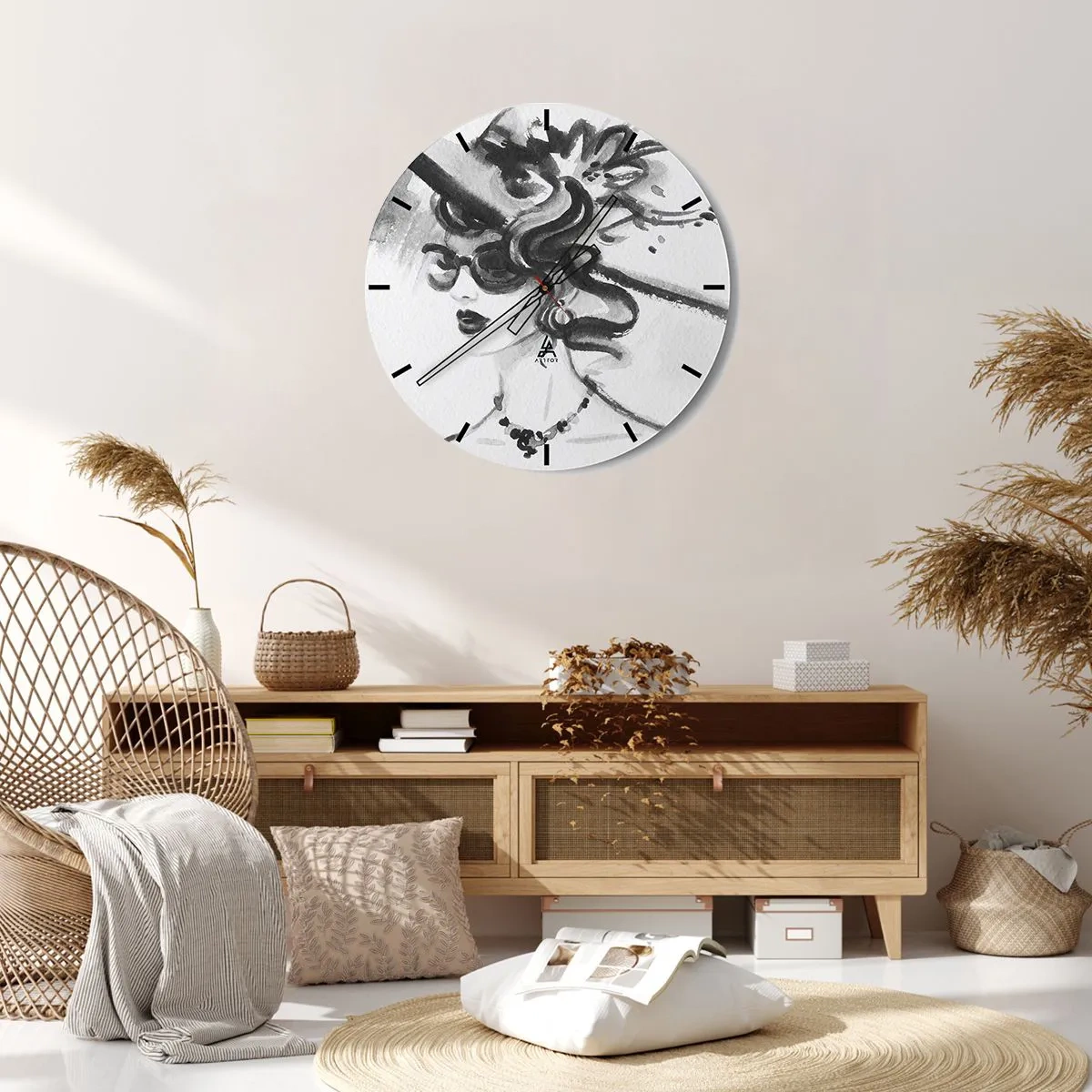 Nástěnné hodiny - Dáma s charakterem - 30x30 cm