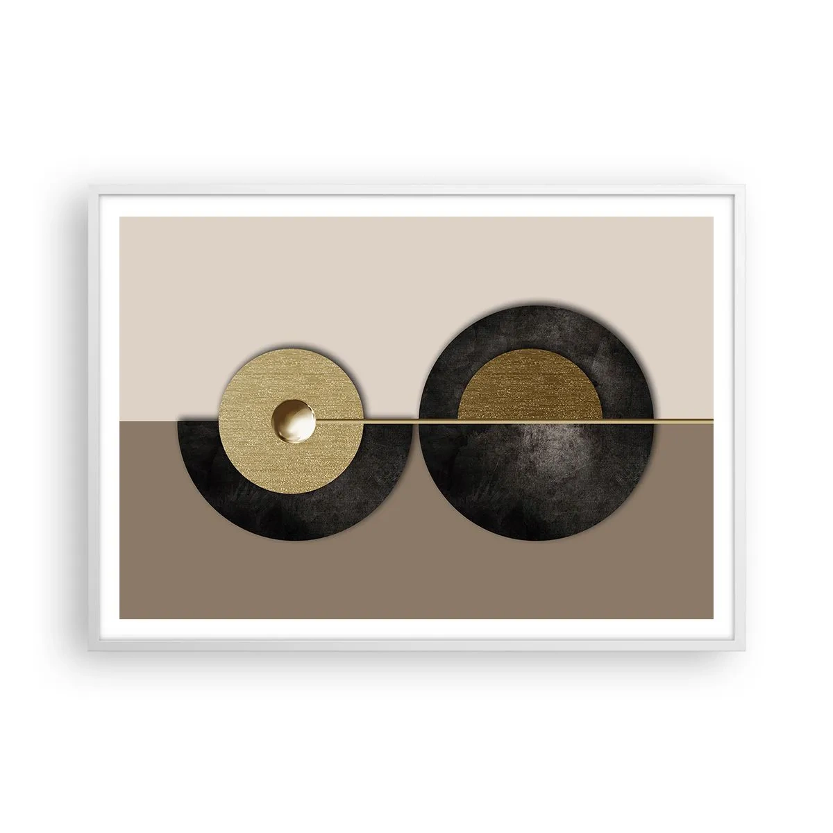 Plakát v bílém rámu - Variace kolem kruhu - 100x70 cm