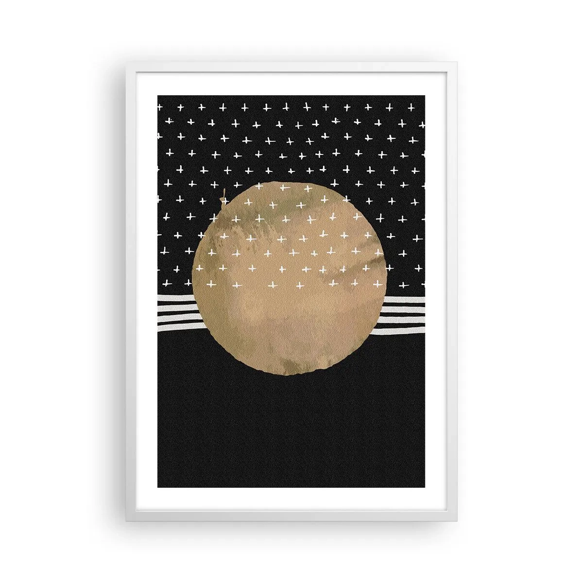 Plakát v bílém rámu - Kompozice: vlajka galaxie - 50x70 cm