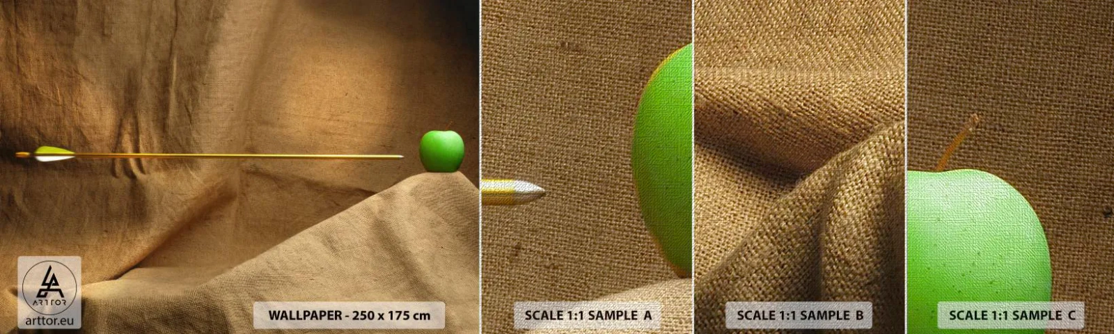 Vzor Fototapety Premium Canvas - Přivolat ducha Wilhelma Tella - Grafika, Abstrakce, Lukostřelecký šíp - 100x30 cm