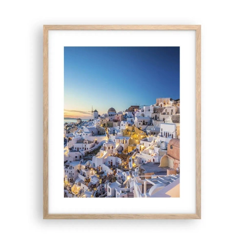 Plakát v rámu světlý dub - Esence Řecka - 40x50 cm