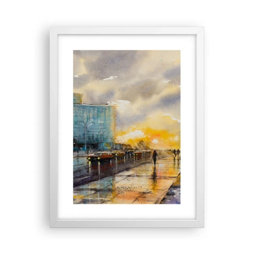 Plakát v bílém rámu - Život na pobřeží - 30x40 cm