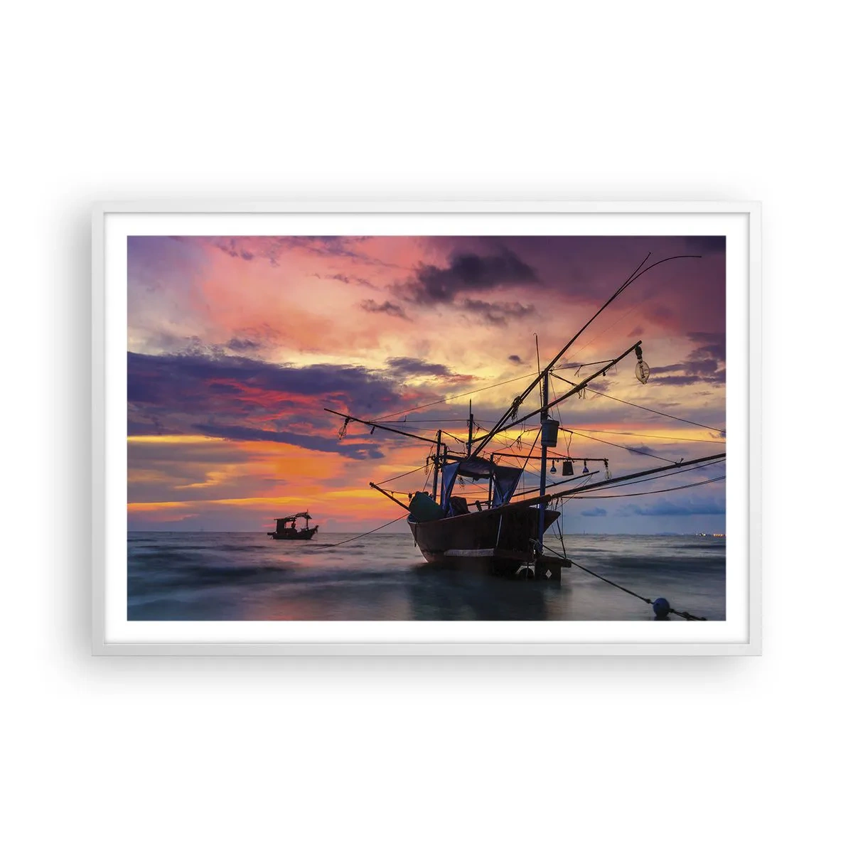 Plakát v bílém rámu - Exotický večer - 91x61 cm