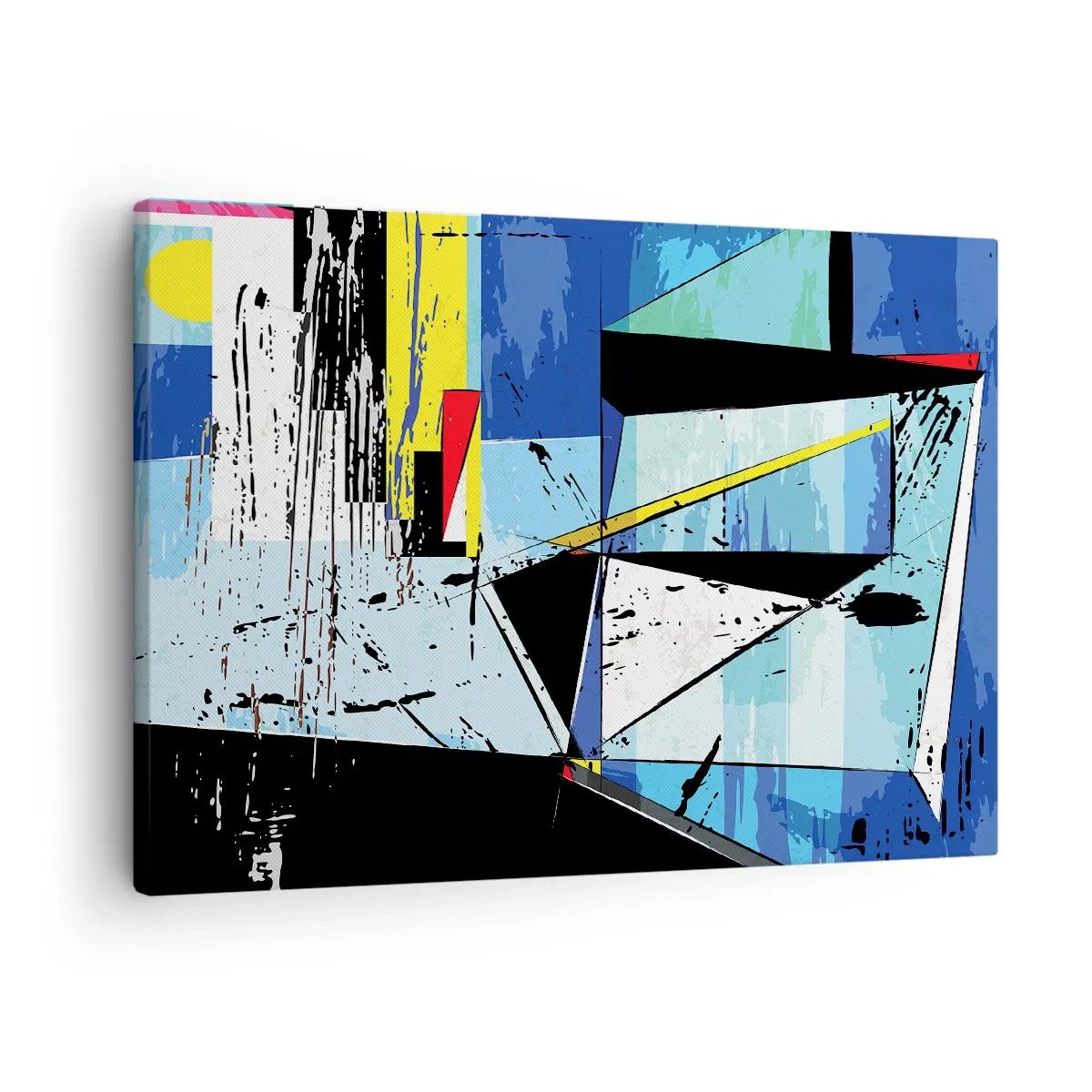 Obraz na plátně - Abstraktní geometrické kompozice v živých barvách - 70x50cm - Dívat se na svět z úhlu… - Moderní nástěnná dekorace do obývacího pokoje a ložnice ARTTOR