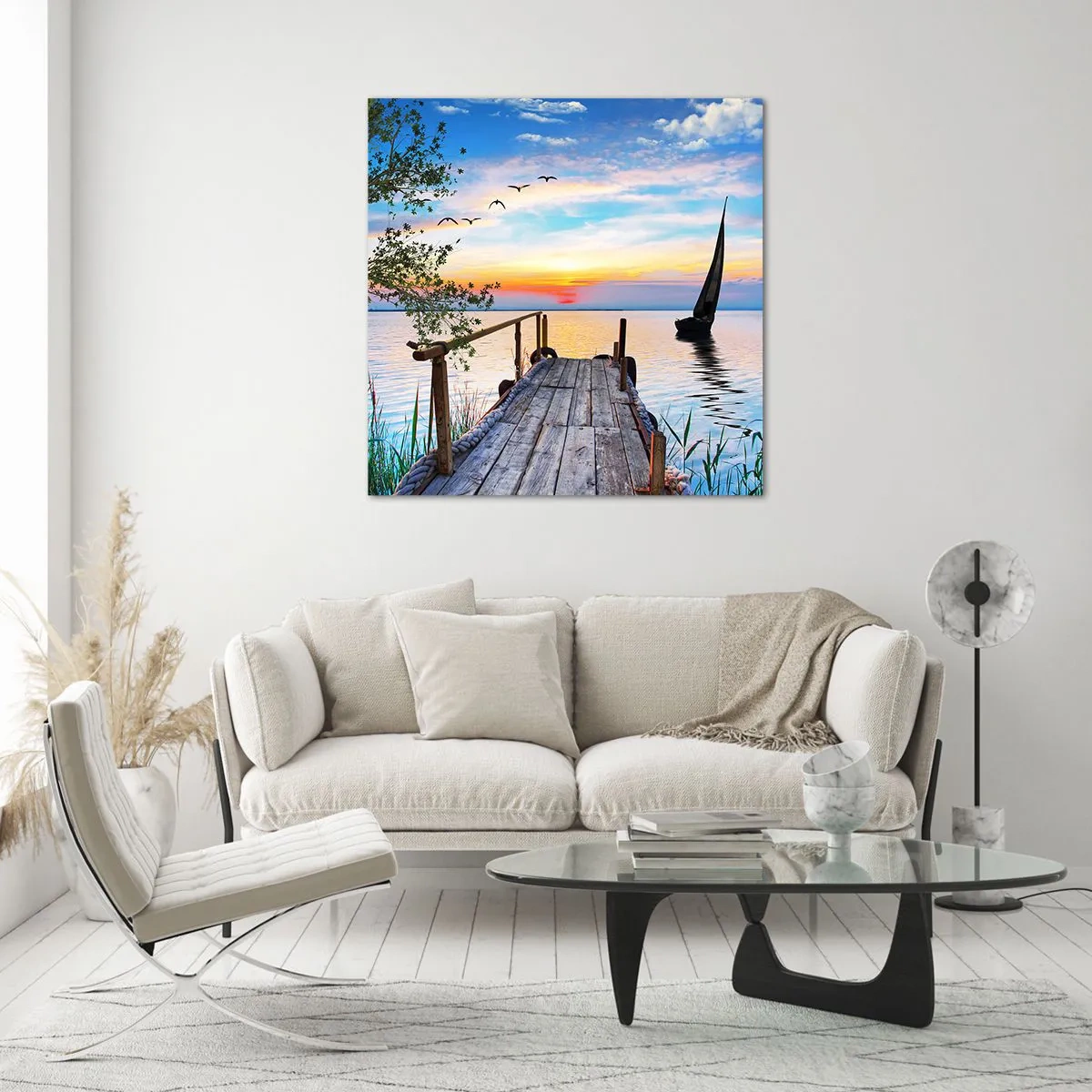 Obraz na skle - Dobrý večer - 70x70 cm