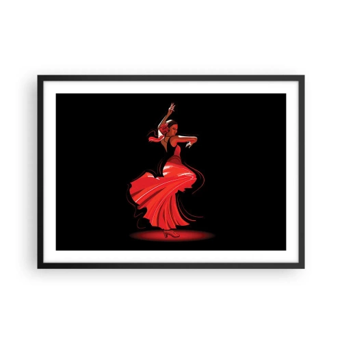 Plakát v černém rámu - Žhavá duše flamenco - 70x50 cm