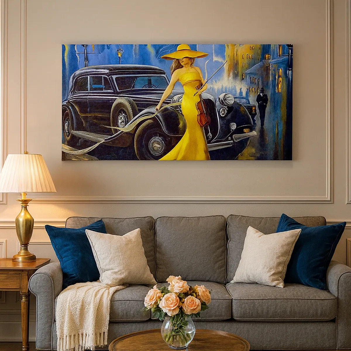 Obraz na plátně - Nokturno pro housle a lásku - 30x30 cm