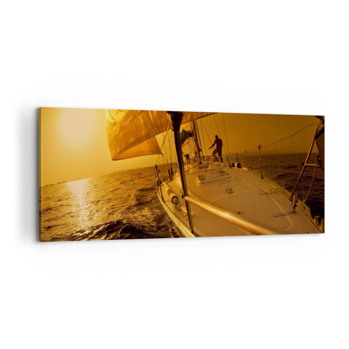 Obraz na plátně - Zlatý večer po vícebarevném dni - 100x40 cm