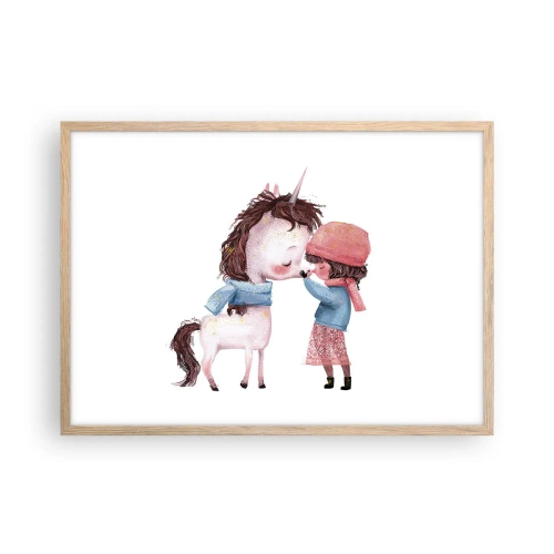 Plakát v rámu světlý dub - Zimní příběh - 70x50 cm