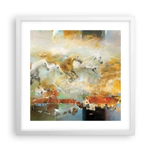 Plakát v bílém rámu - Cválá světlem - 40x40 cm