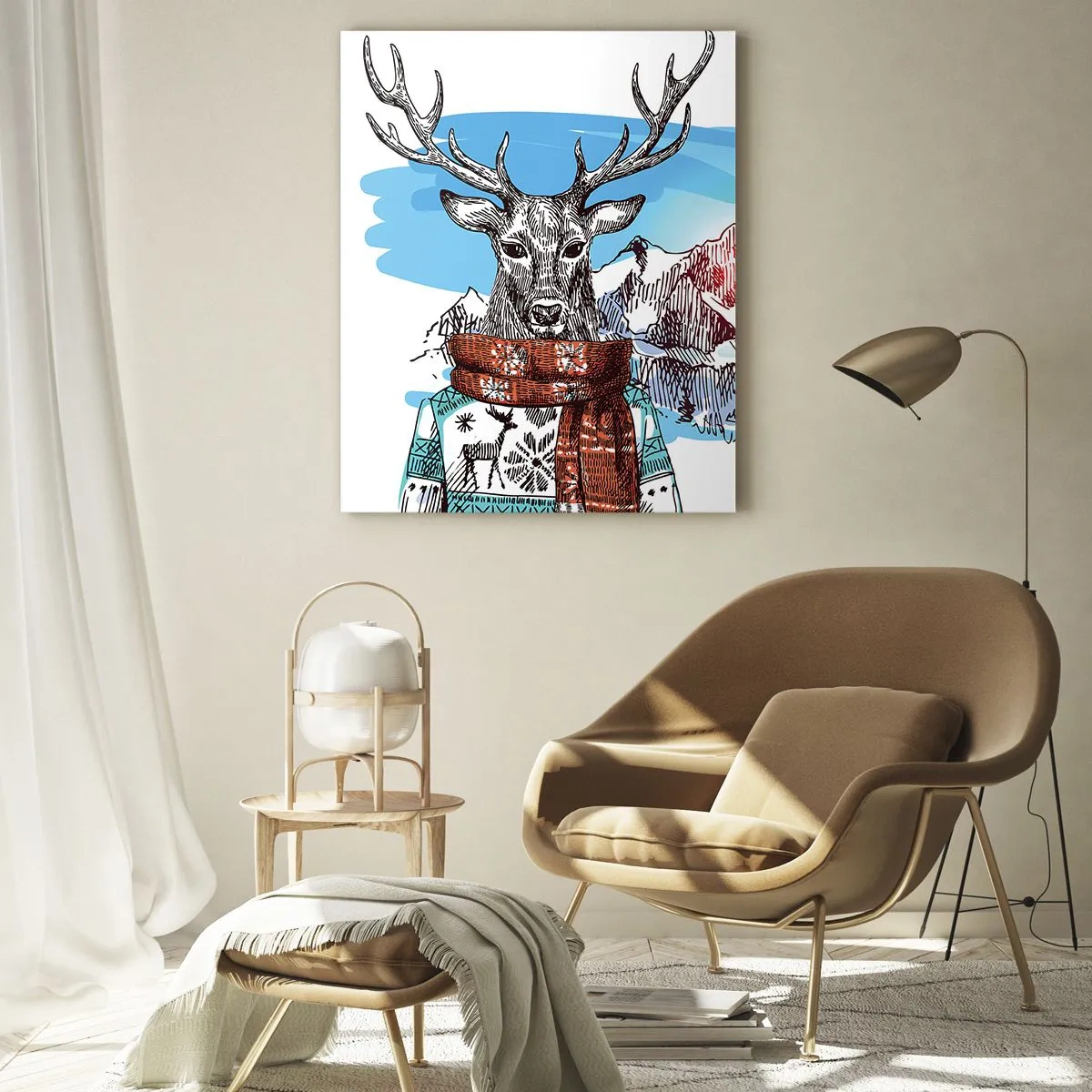 Obraz na skle - Ani jelen nemrzne  - 50x70 cm